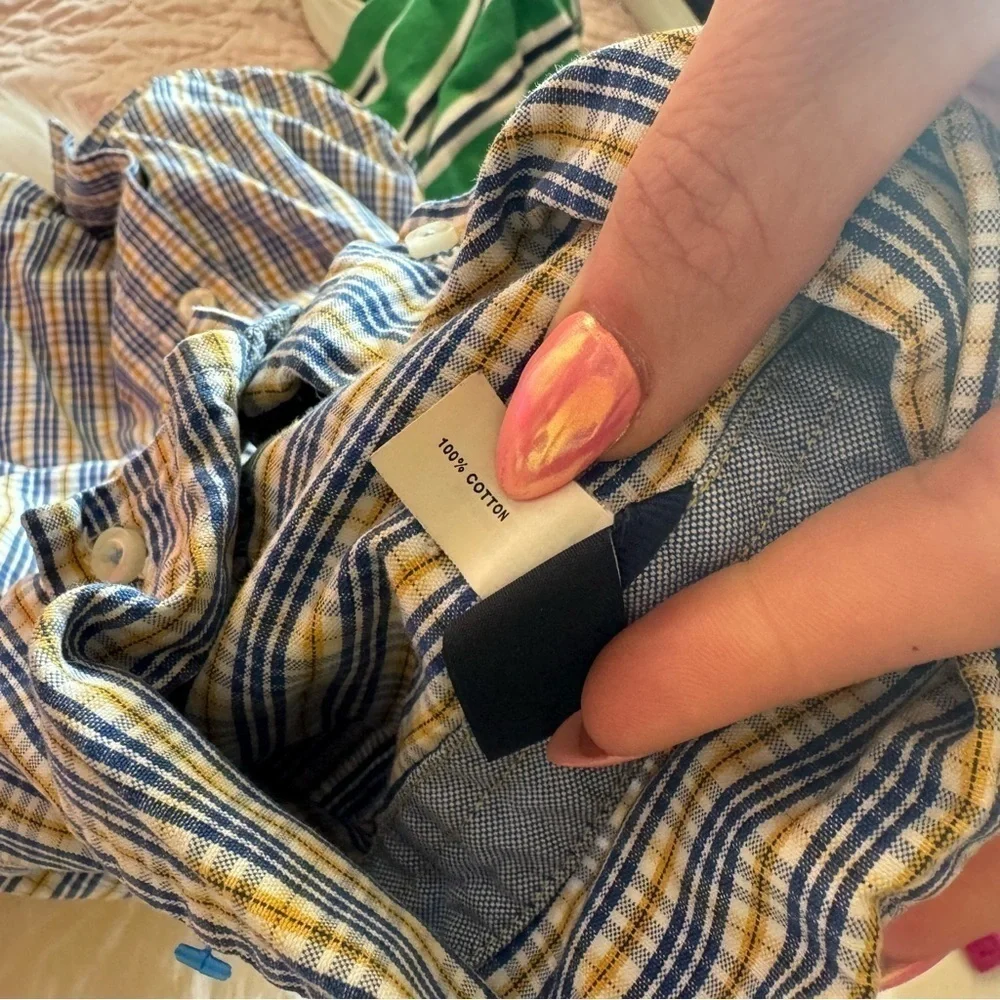 Gap 100% cotton button-down long sleeve kids, toddler shirt 3 years plaid preppy